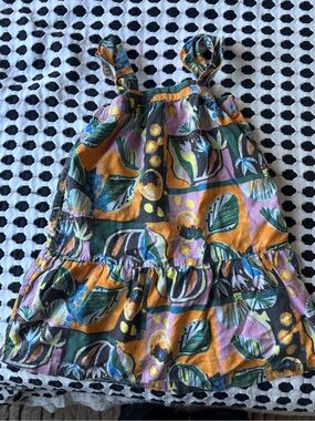 Patagonia Girls Orange Green Purple Patterned One-Piece Dress